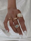 4 Pcs Eye Geometric Star Exaggerated Rings Set