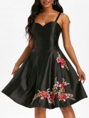 Applique Flower A Line Party Dress