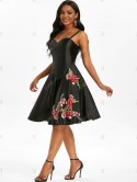 Applique Flower A Line Party Dress