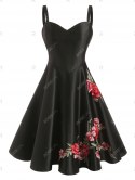 Applique Flower A Line Party Dress