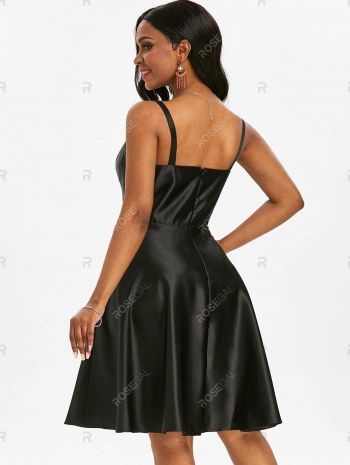 Applique Flower A Line Party Dress