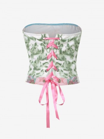 Baby Print Lace Up Tube Top