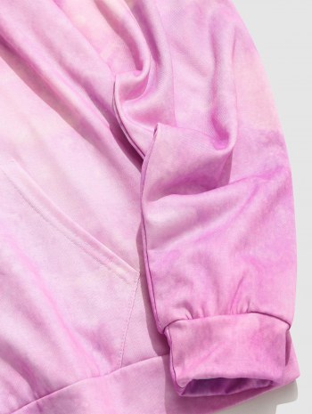 Cartoon Face Tie-dye Print Graphic Hoodie