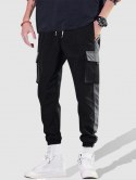 Casual Color Spliced Pocket Cargo Pants