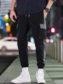 Casual Color Spliced Pocket Cargo Pants