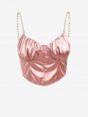 Chain Ruched Bust Corset Style Bralette Top