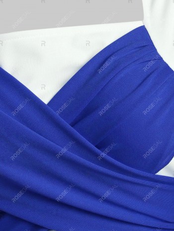 Christmas Striped Faux Fur Panel Bowknot Dress