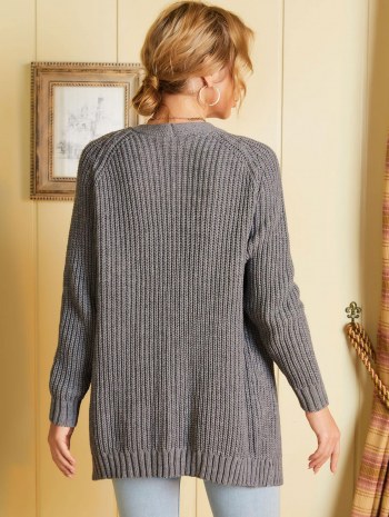 Chunky Raglan Sleeve Open Cardigan