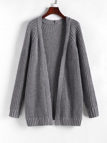 Chunky Raglan Sleeve Open Cardigan