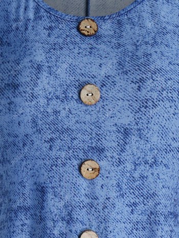 Cold Shoulder Floral Print Lace Hem A Line Dress