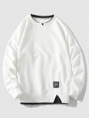 Crewneck Double Hem Raglan Sleeve Sweatshirt