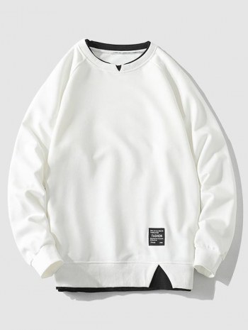 Crewneck Double Hem Raglan Sleeve Sweatshirt