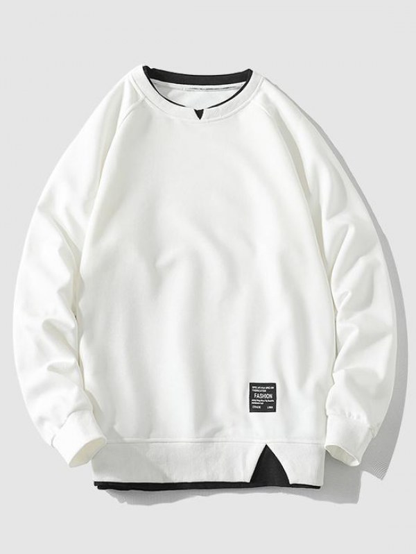 Crewneck Double Hem Raglan Sleeve Sweatshirt