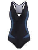 Cutout Colorblock Racerback One-piece Swimsuit