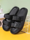 Double Buckle Strap Beach Slippers