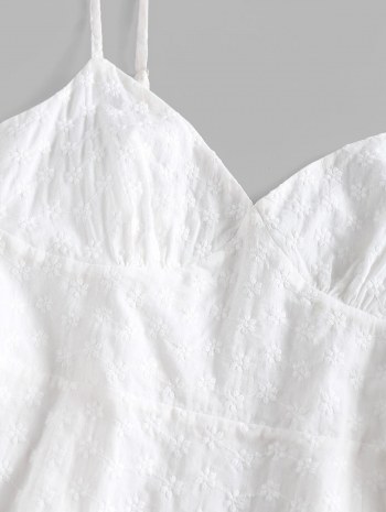 Embroidered Front Slit Mini Dress