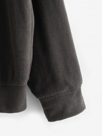 Floral Letter Two Tone Polar Fleece Sweatshirt