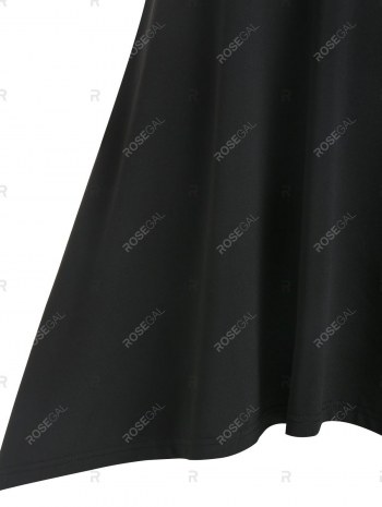 Flower Embroidered Lace-up High Low Dress