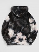 Front Pocket Tie Dye Fluffy Hoodie