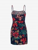 Front Slit Floral Cami Mini Dress