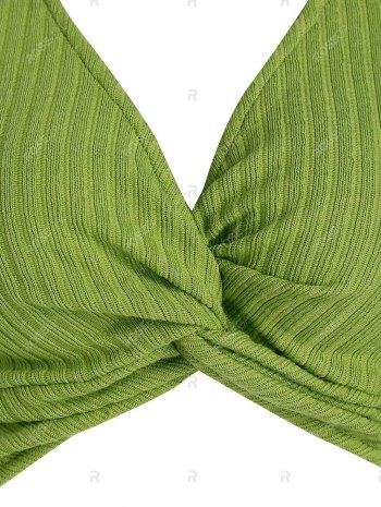 Front Twist Ribbed Crop Sweater