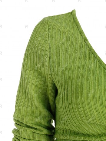 Front Twist Ribbed Crop Sweater