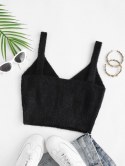 Fuzzy Knit Crop Tank Top