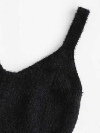 Fuzzy Knit Crop Tank Top