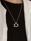 Geo Hollow Square Triangle Necklace