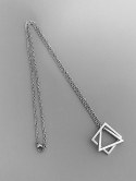 Geo Hollow Square Triangle Necklace