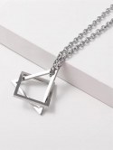 Geo Hollow Square Triangle Necklace