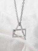 Geo Hollow Square Triangle Necklace