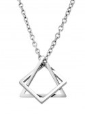 Geo Hollow Square Triangle Necklace