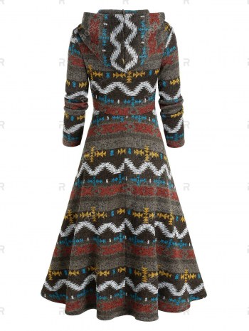 Geometry High Low Long Knitted Hoodie