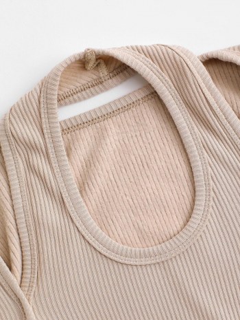 Halter Neck Side Release Buckle Cropped Knitwear