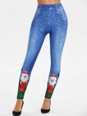 High Waist Christmas Printed Jeggings