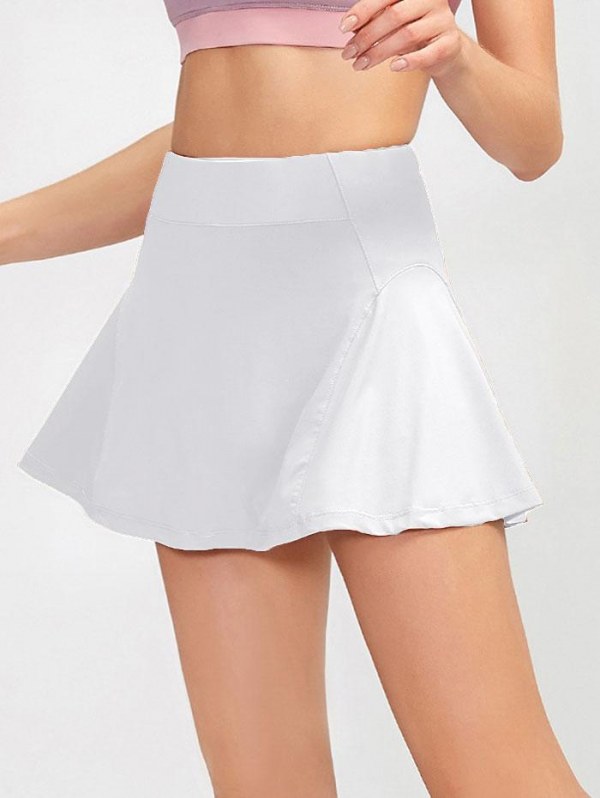 High Waist Solid Color Athletic Skort