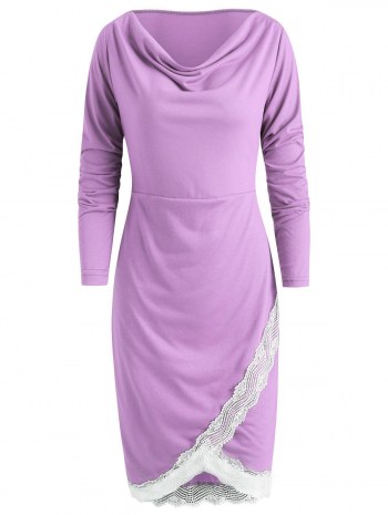 Lace Trim Sheath Dress