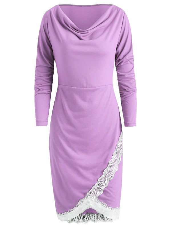 Lace Trim Sheath Dress