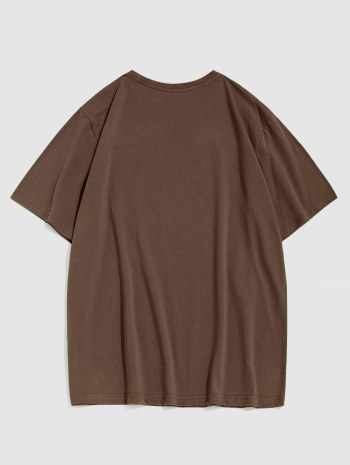 Letter Forest Bear Graphic Casual T-shirt