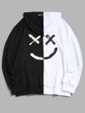 Letter Print Contrast Slogan Hoodie
