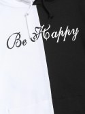 Letter Print Contrast Slogan Hoodie