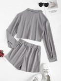 Lounge Knit Two Piece Shorts Set