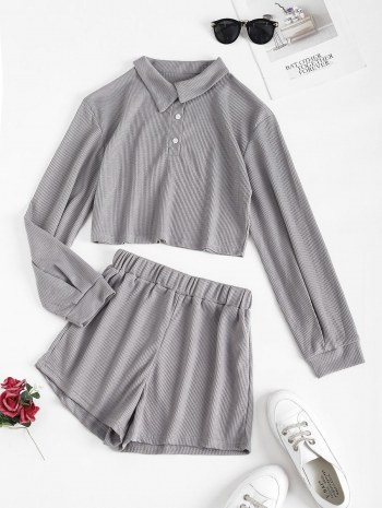 Lounge Knit Two Piece Shorts Set