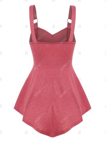 Mock Button Criss-cross Detail Tank Top