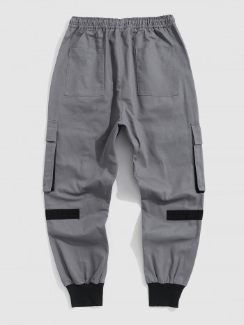 Multi-pocket Strap Design Solid Color Cargo Shorts