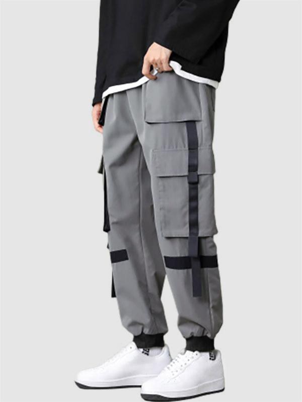 Multi-pocket Strap Design Solid Color Cargo Shorts