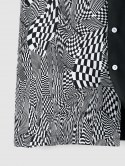 Op Art Print Colorblock Shirt