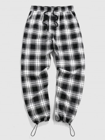 Plaid Pattern Cargo Pants