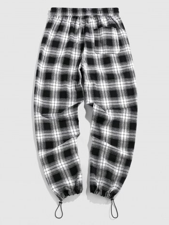 Plaid Pattern Cargo Pants